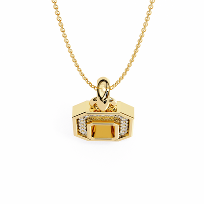 Regal Halo Diamond Initial Pendant