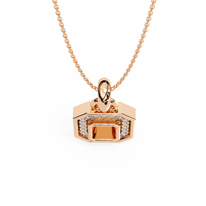 Regal Halo Diamond Initial Pendant