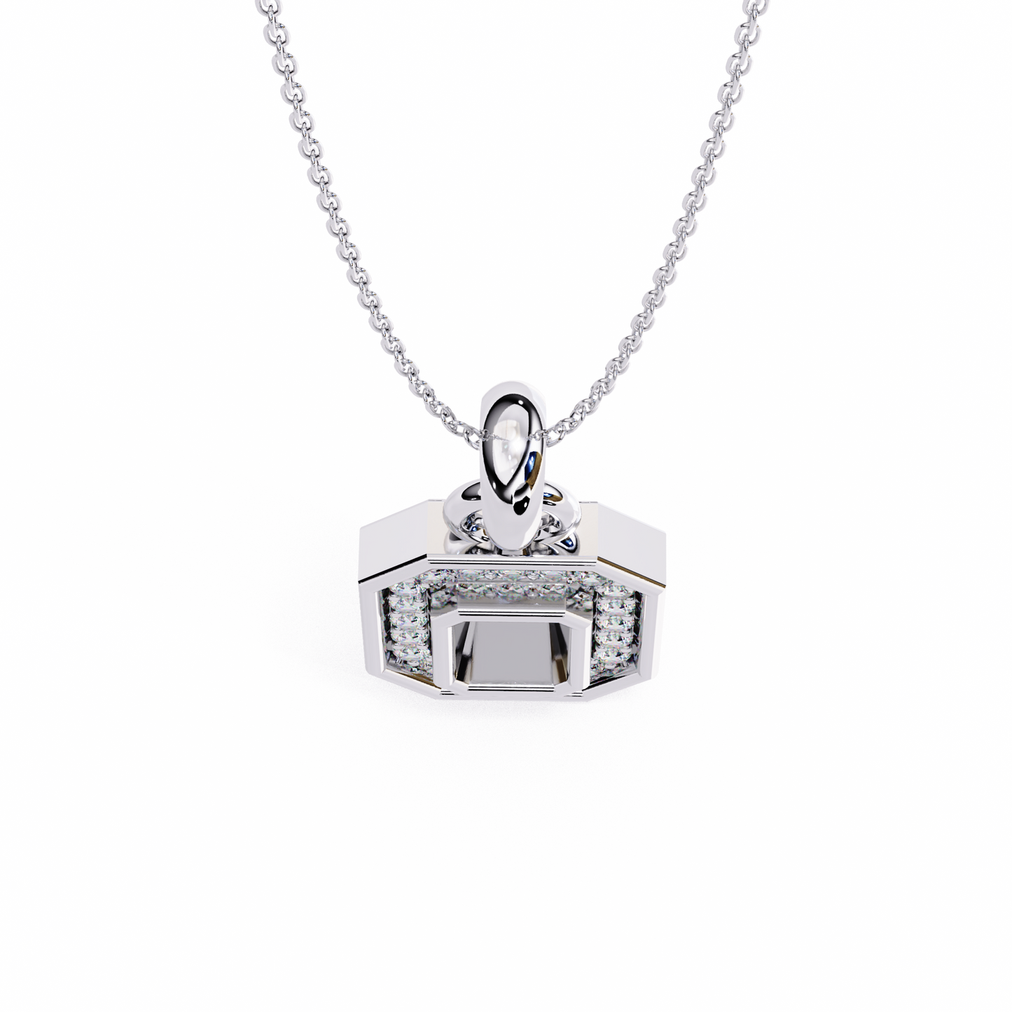 Regal Halo Diamond Initial Pendant