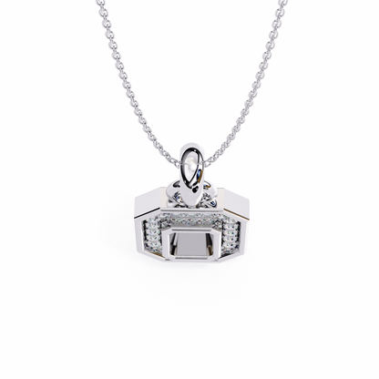 Regal Halo Diamond Initial Pendant
