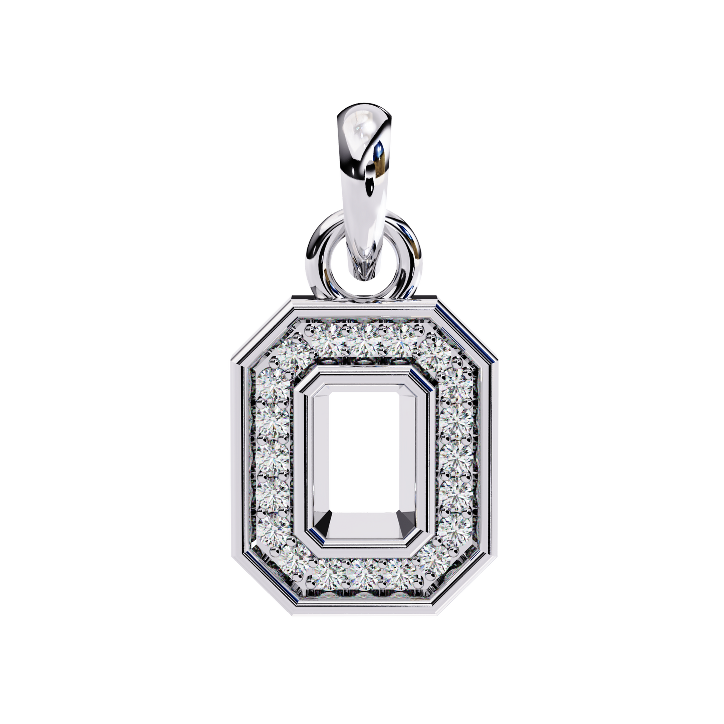 Regal Halo Diamond Initial Pendant