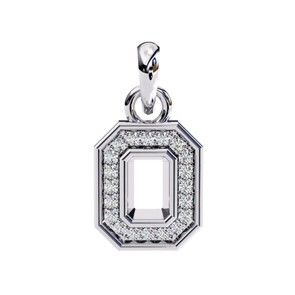 Regal Halo Diamond Initial Pendant