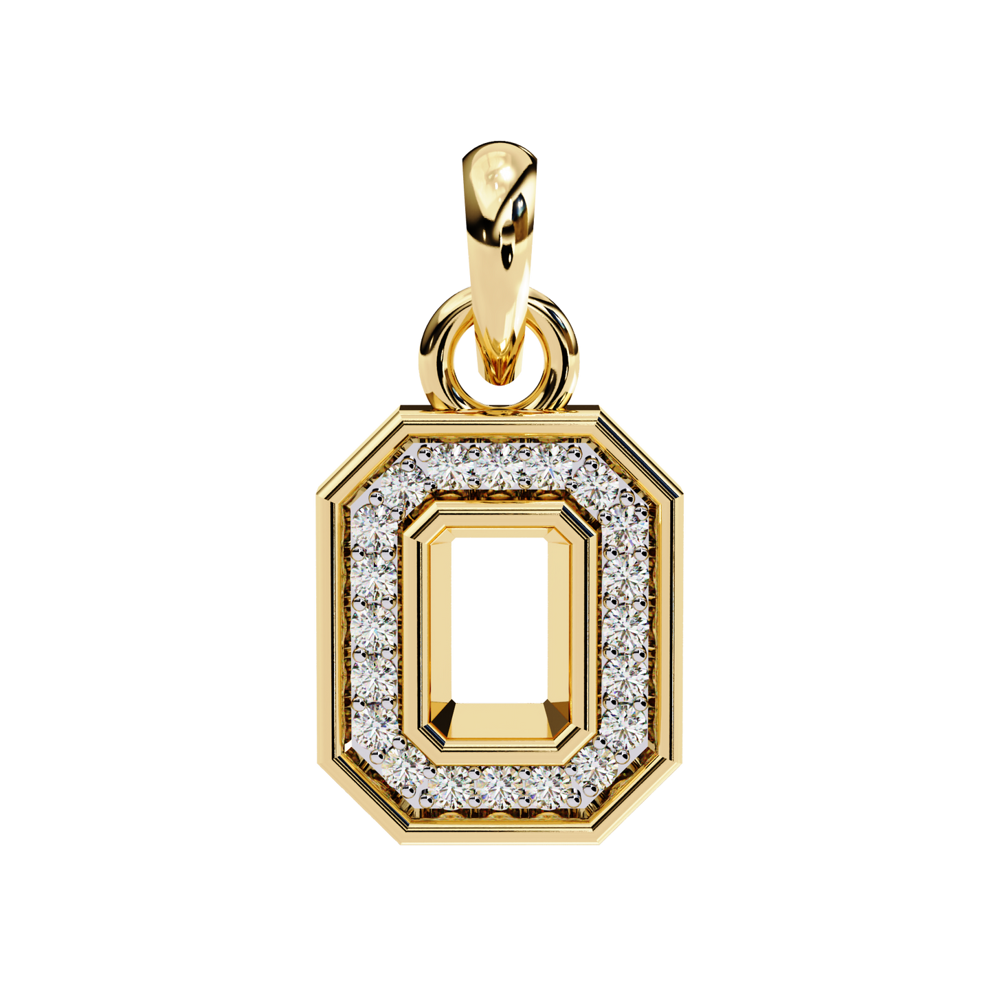 Regal Halo Diamond Initial Pendant