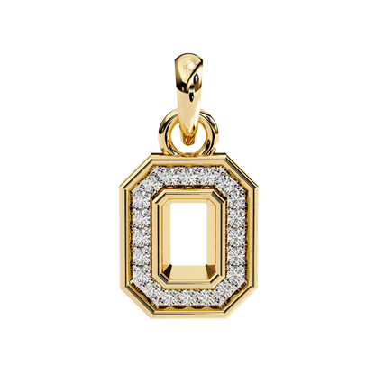 Regal Halo Diamond Initial Pendant