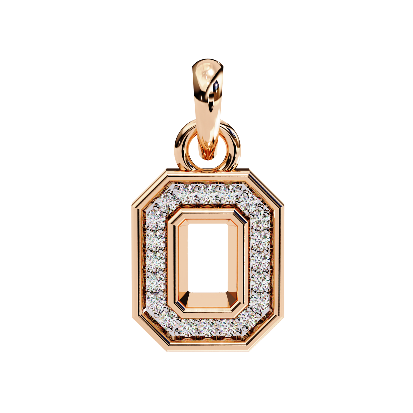 Regal Halo Diamond Initial Pendant