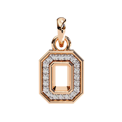 Regal Halo Diamond Initial Pendant
