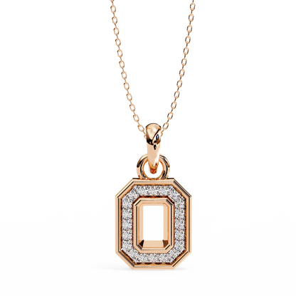 Regal Halo Diamond Initial Pendant