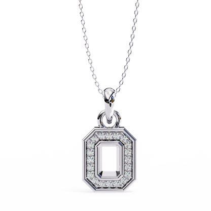 Regal Halo Diamond Initial Pendant