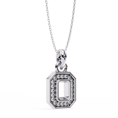 Regal Halo Diamond Initial Pendant