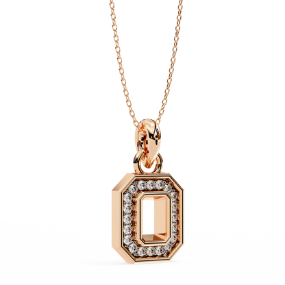 Regal Halo Diamond Initial Pendant