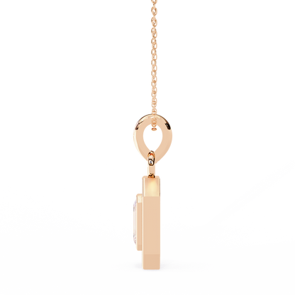 Emerald Cut Halo Diamond Pendant