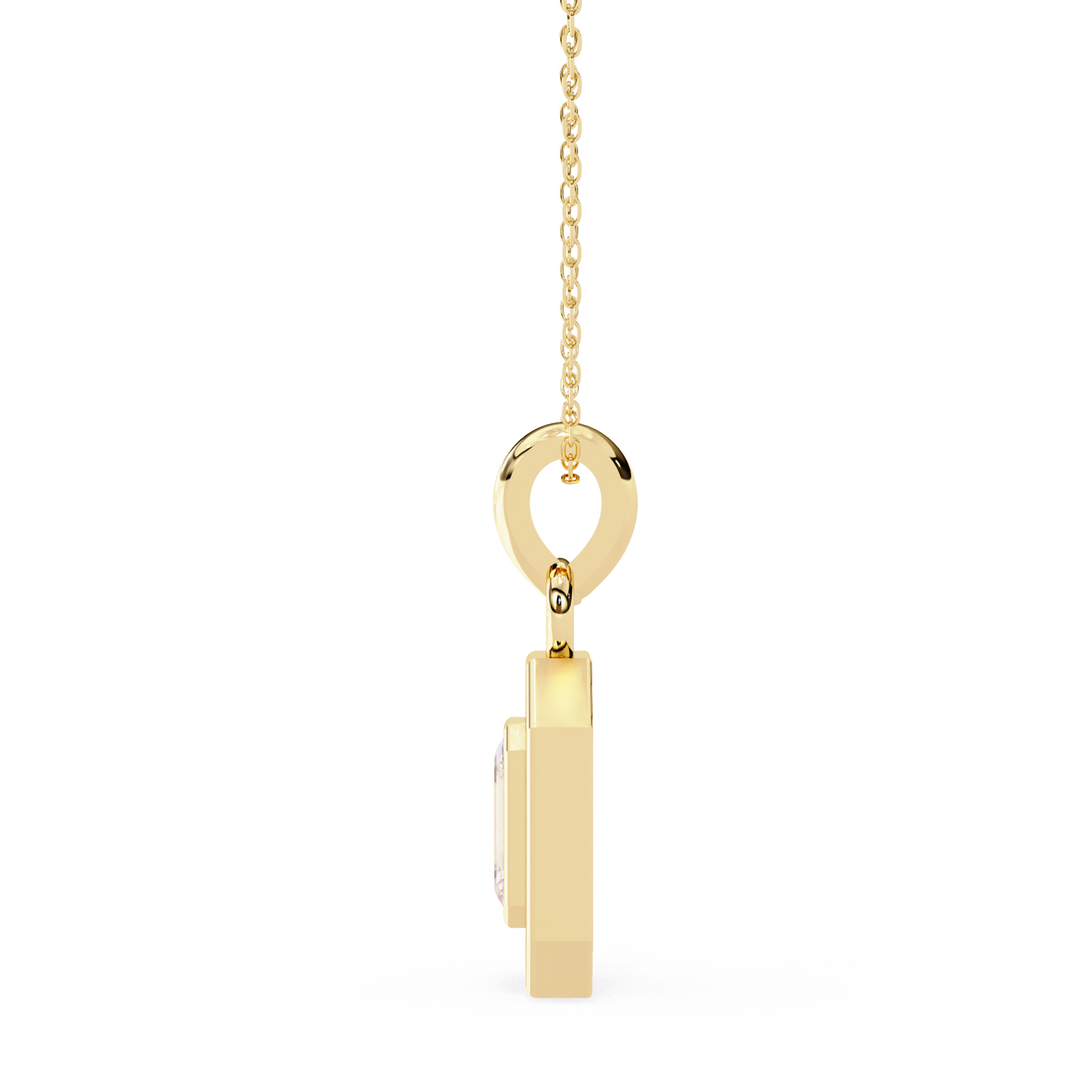 Emerald Cut Halo Diamond Pendant