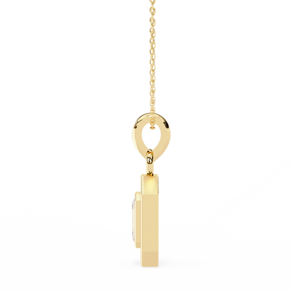 Emerald Cut Halo Diamond Pendant