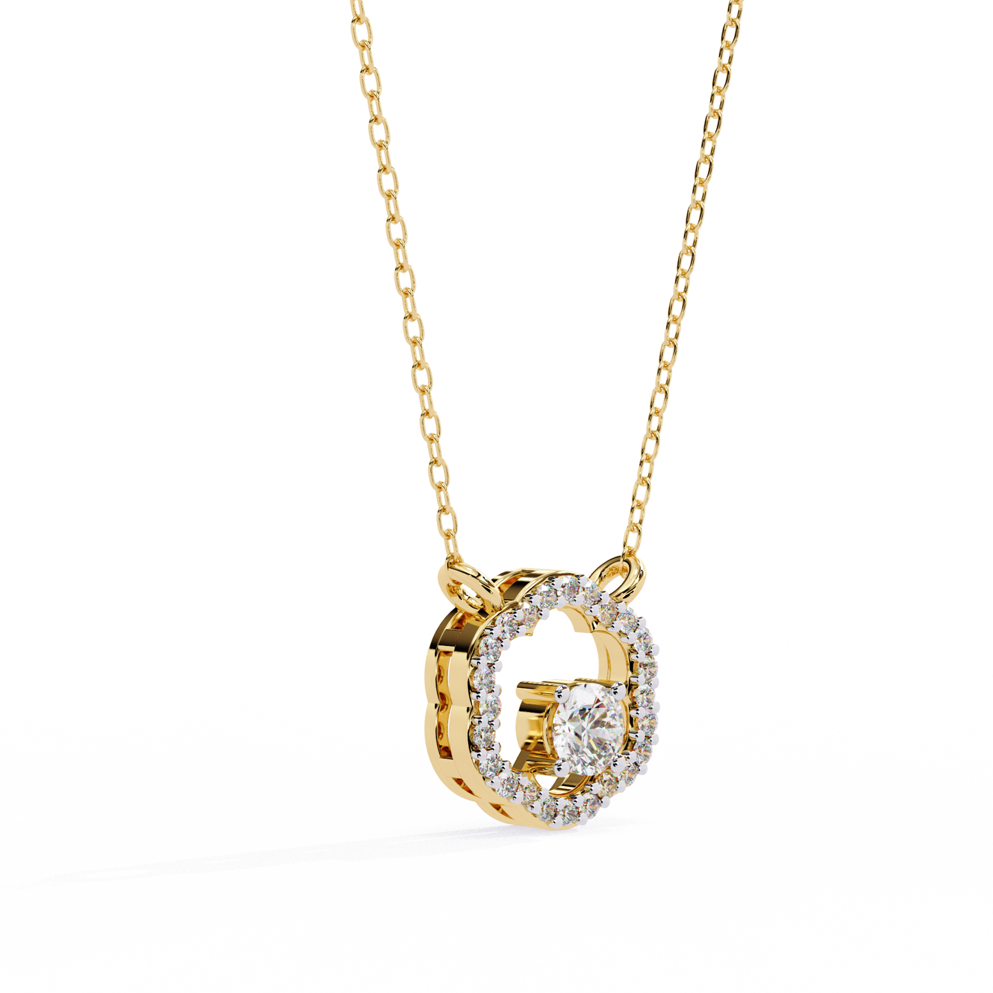 Celestia Hidden Halo Pendant