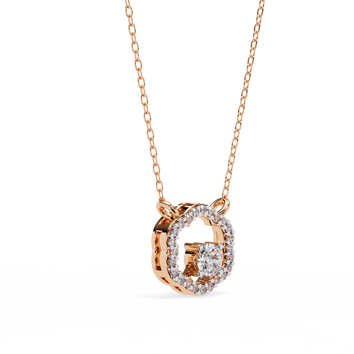Celestia Hidden Halo Pendant