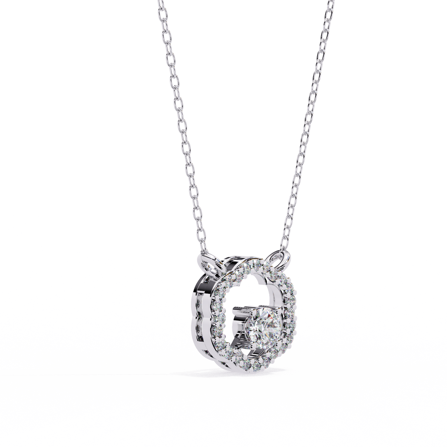 Celestia Hidden Halo Pendant