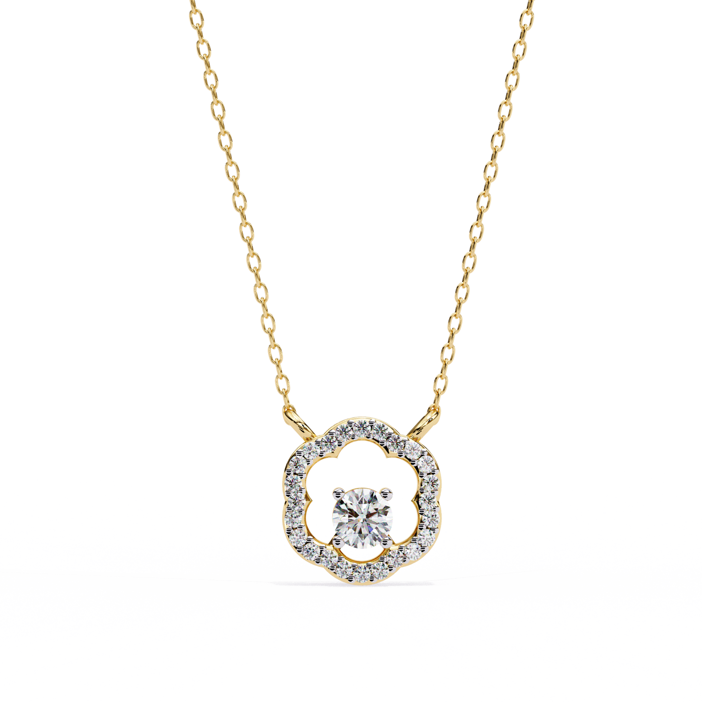 Celestia Hidden Halo Pendant