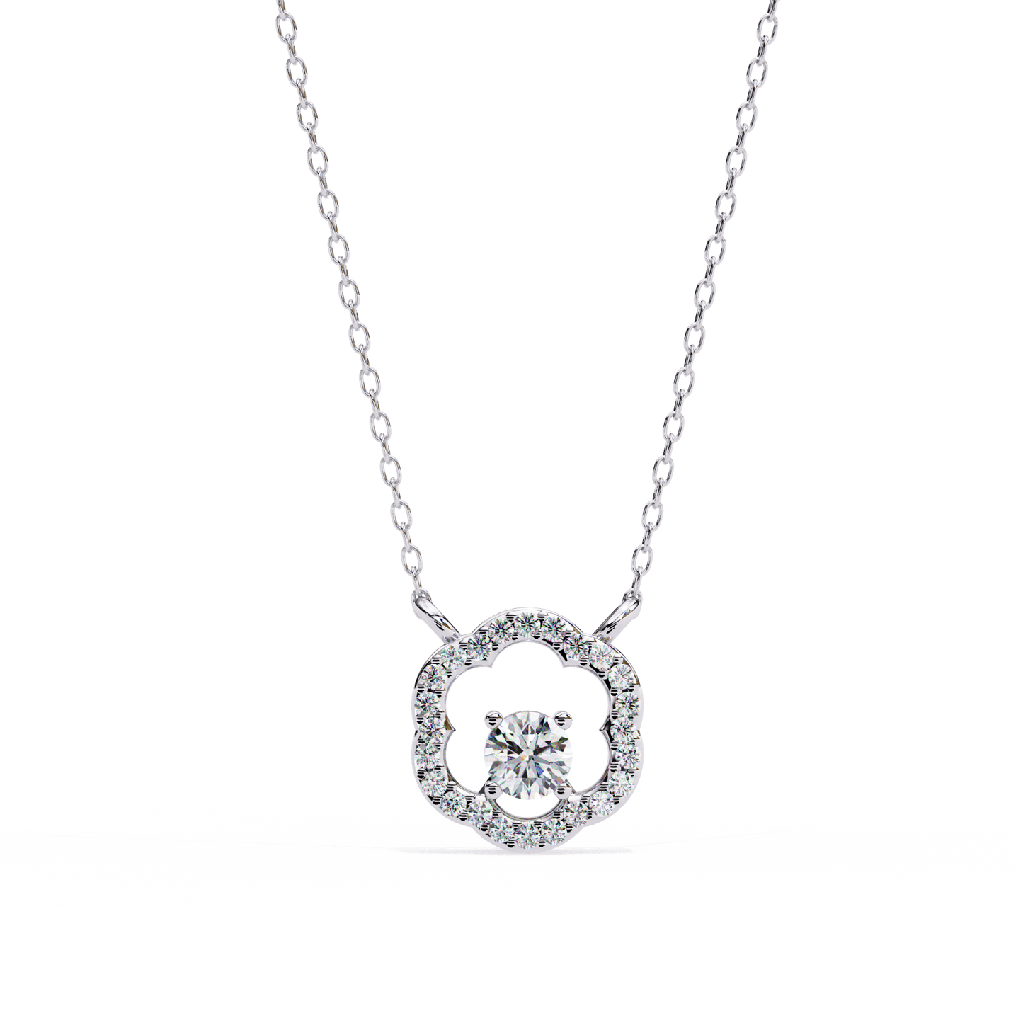 Celestia Hidden Halo Pendant