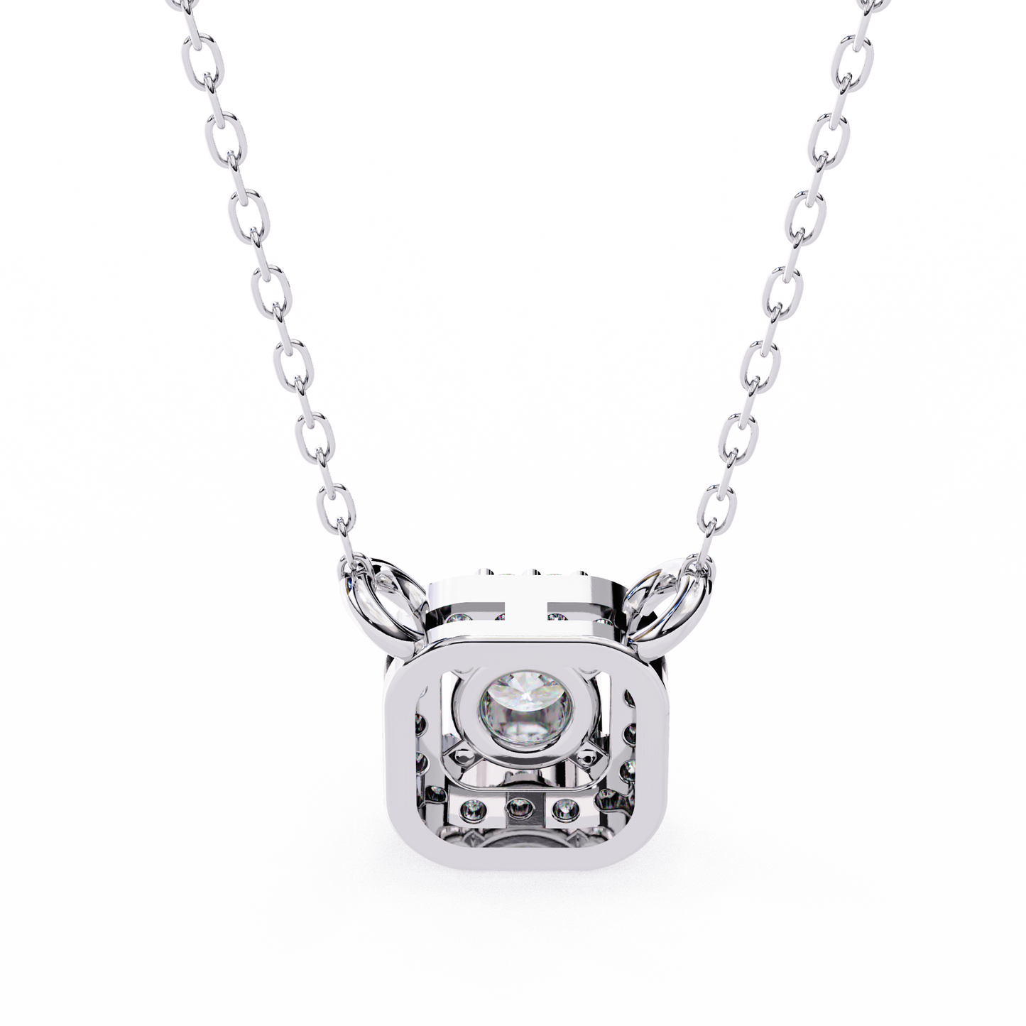 Luna Halo Cushion Pendant