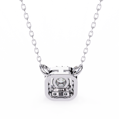 Luna Halo Cushion Pendant