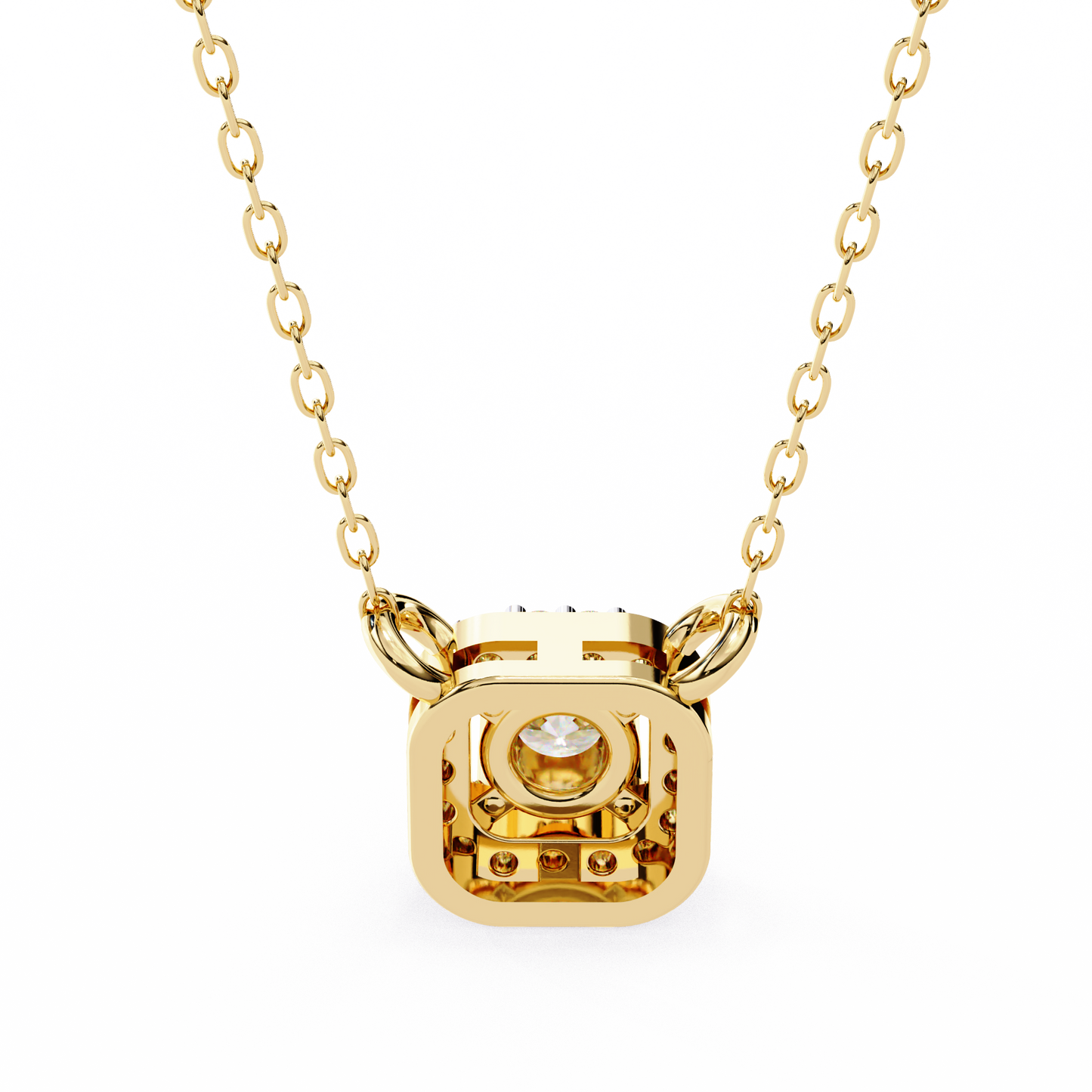 Luna Halo Cushion Pendant