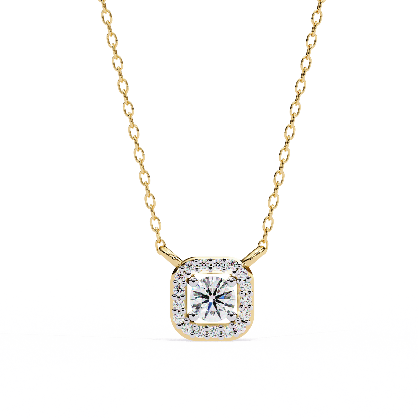 Luna Halo Cushion Pendant