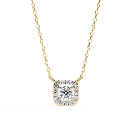 Luna Halo Cushion Pendant