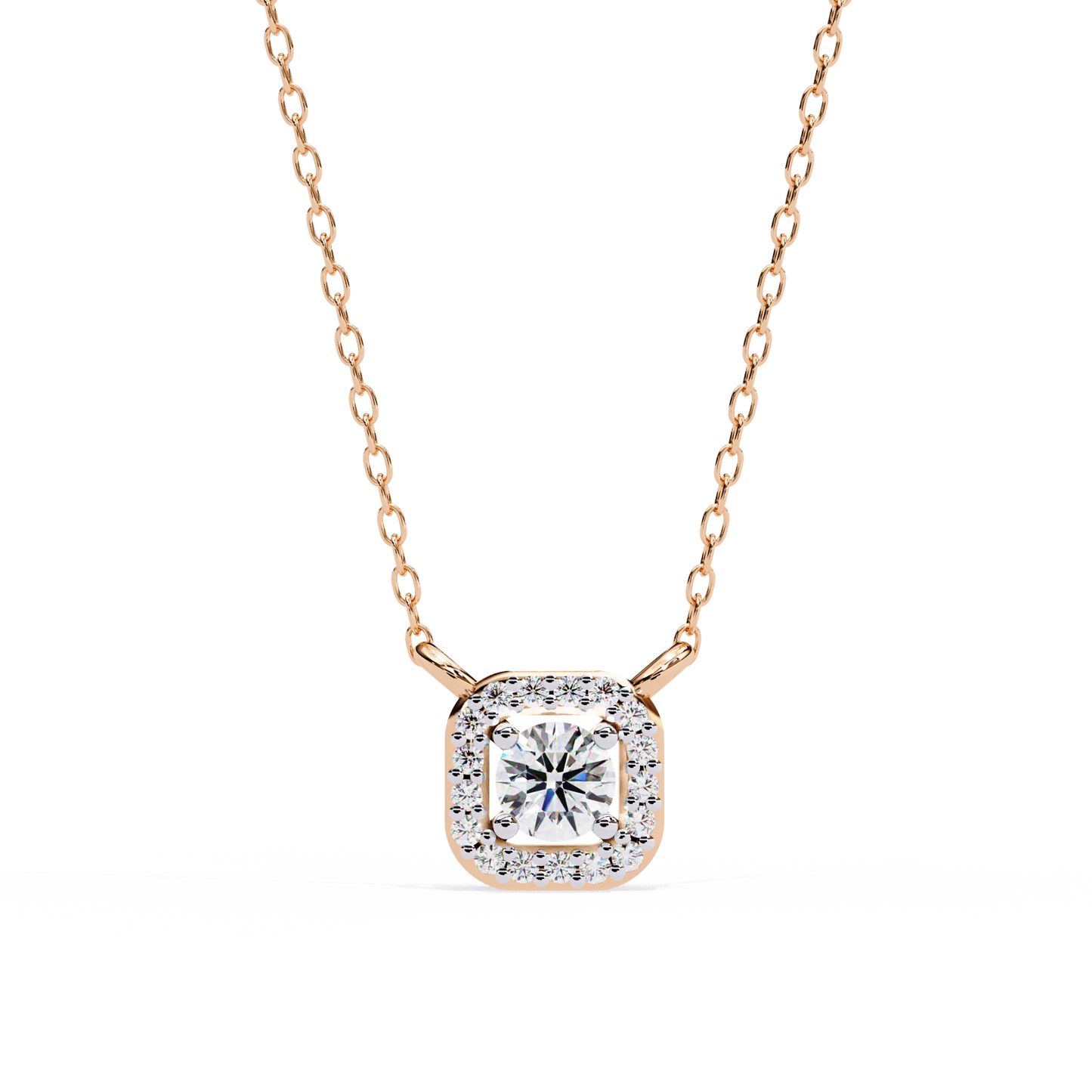 Luna Halo Cushion Pendant