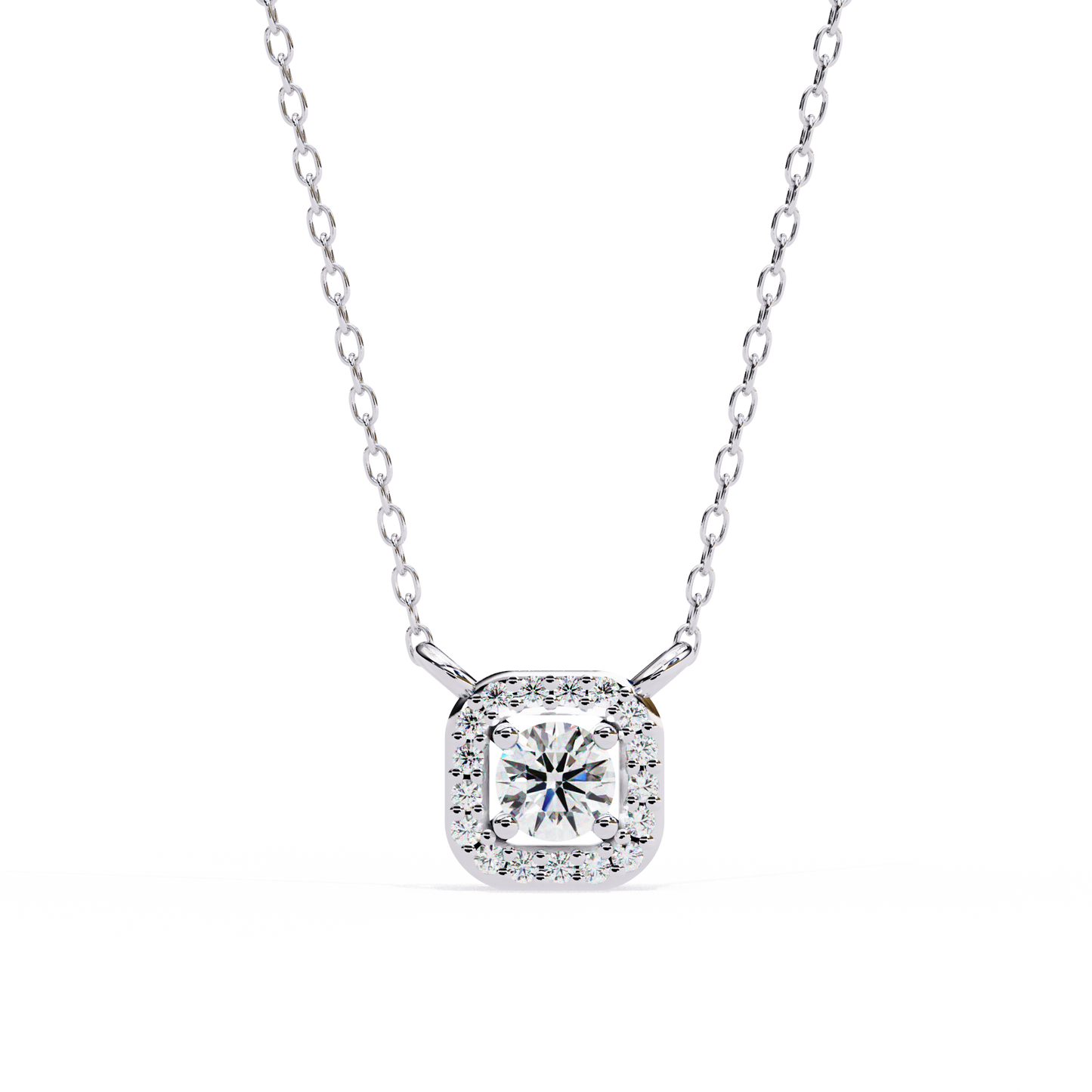 Luna Halo Cushion Pendant