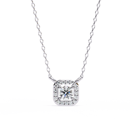 Luna Halo Cushion Pendant