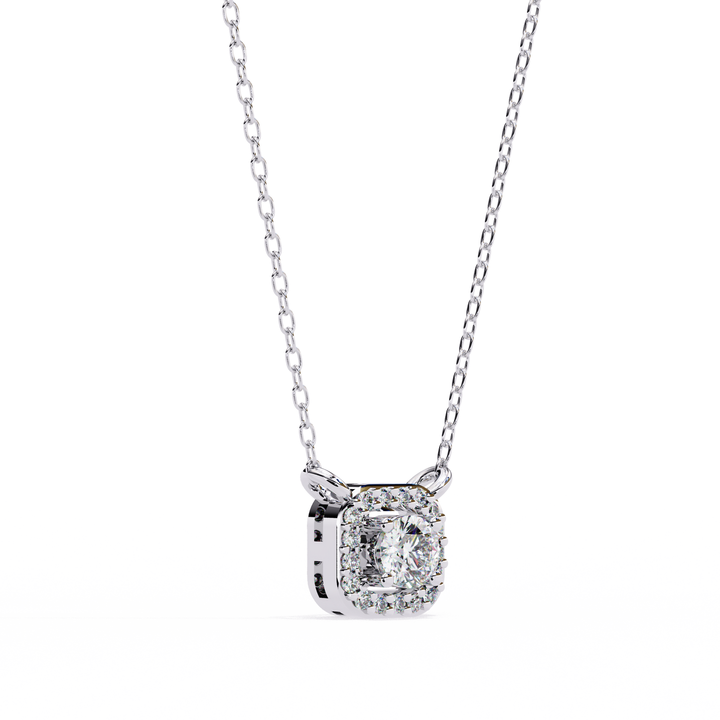 Luna Halo Cushion Pendant
