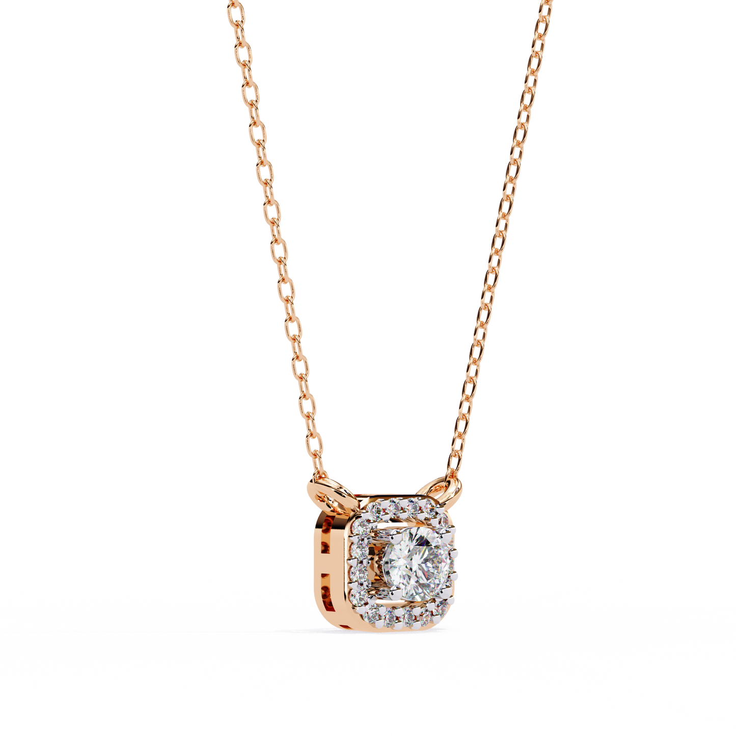 Luna Halo Cushion Pendant