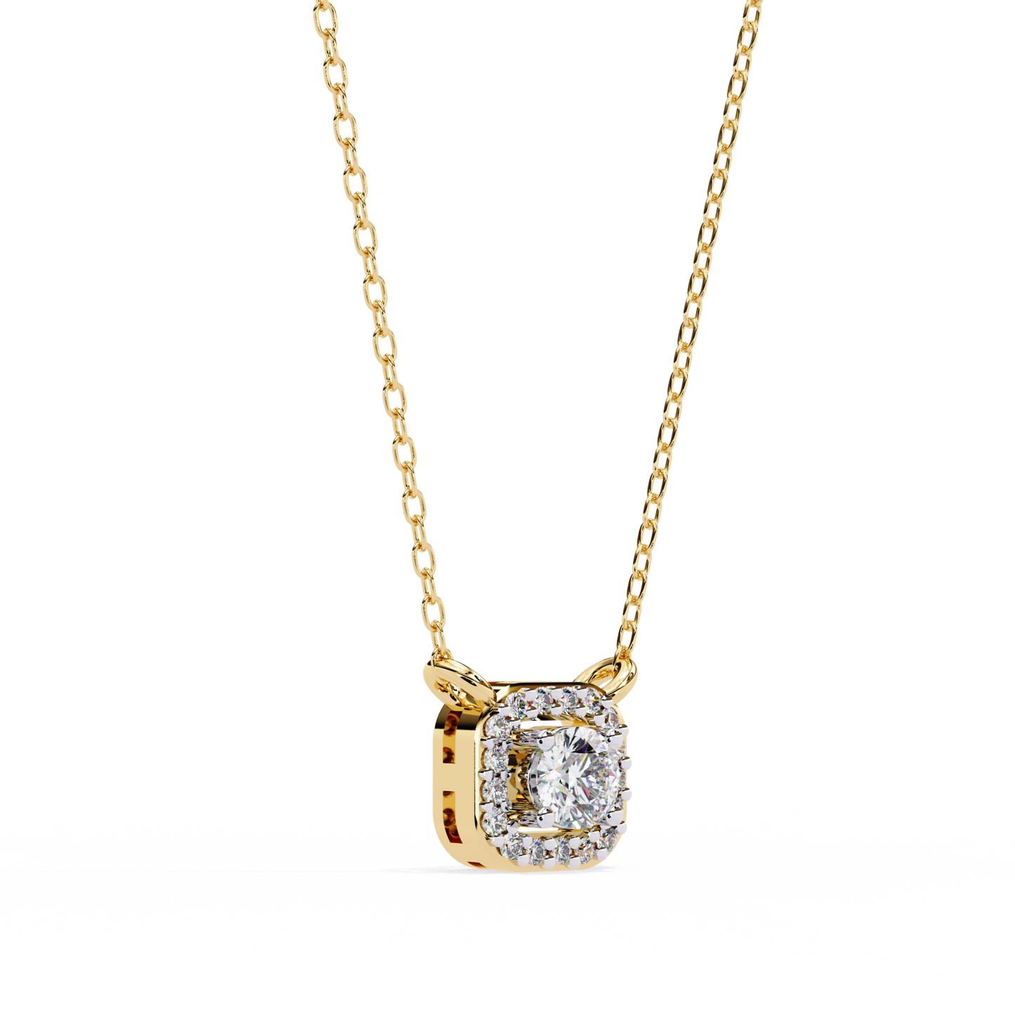 Luna Halo Cushion Pendant