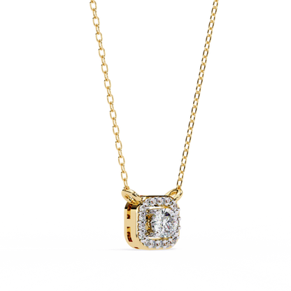 Luna Halo Cushion Pendant