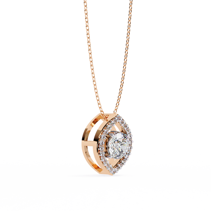 Orbital Halo Solitaire Pendant