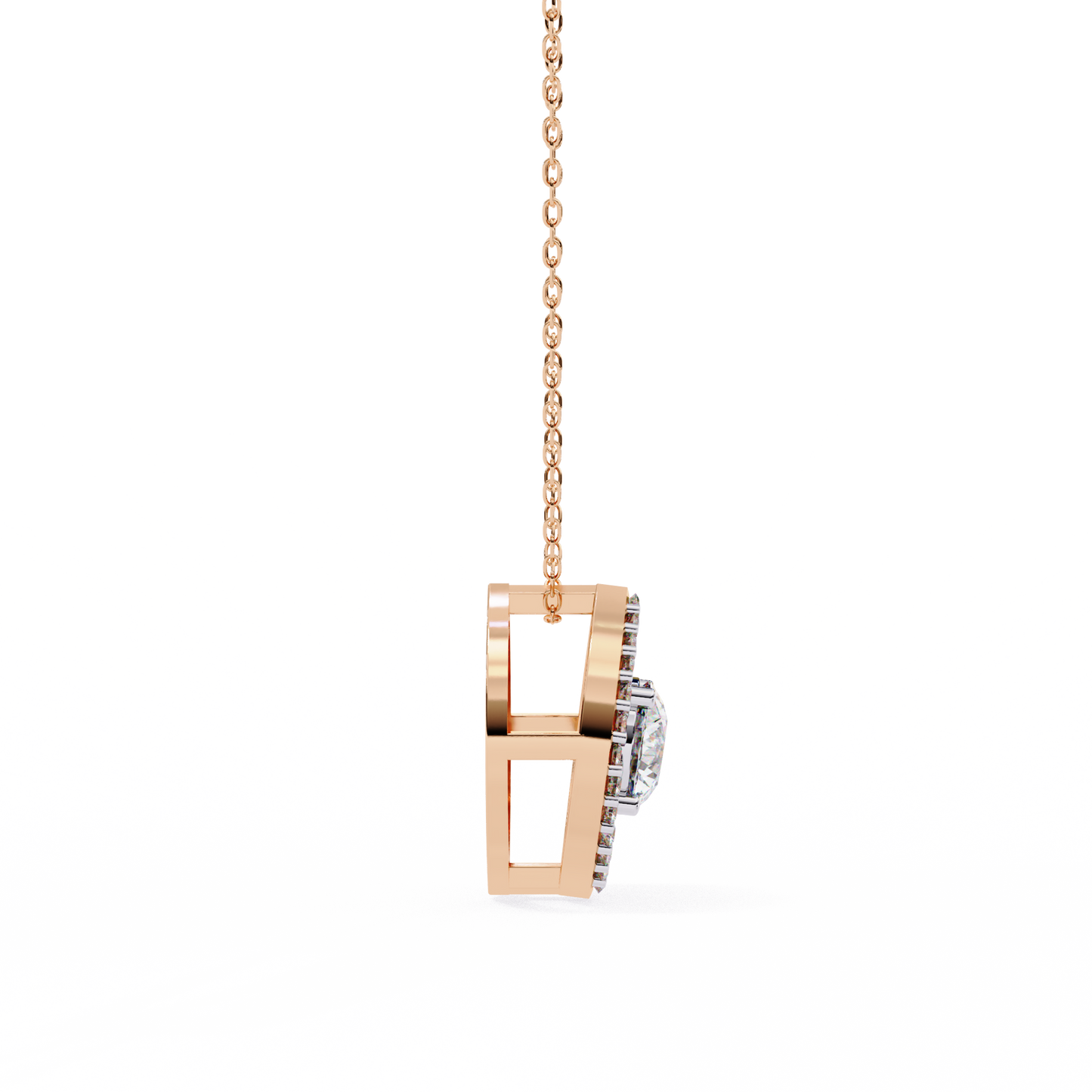 Orbital Halo Solitaire Pendant