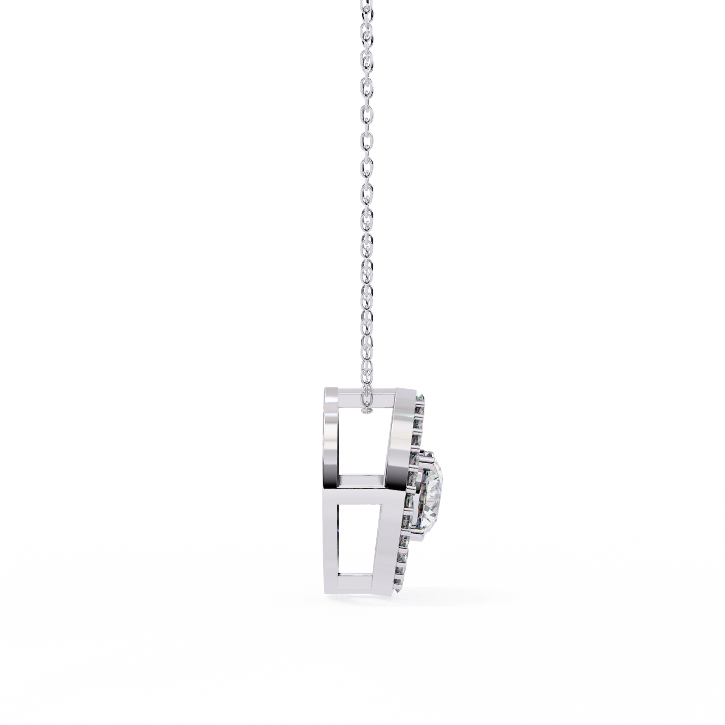 Orbital Halo Solitaire Pendant