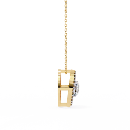 Orbital Halo Solitaire Pendant