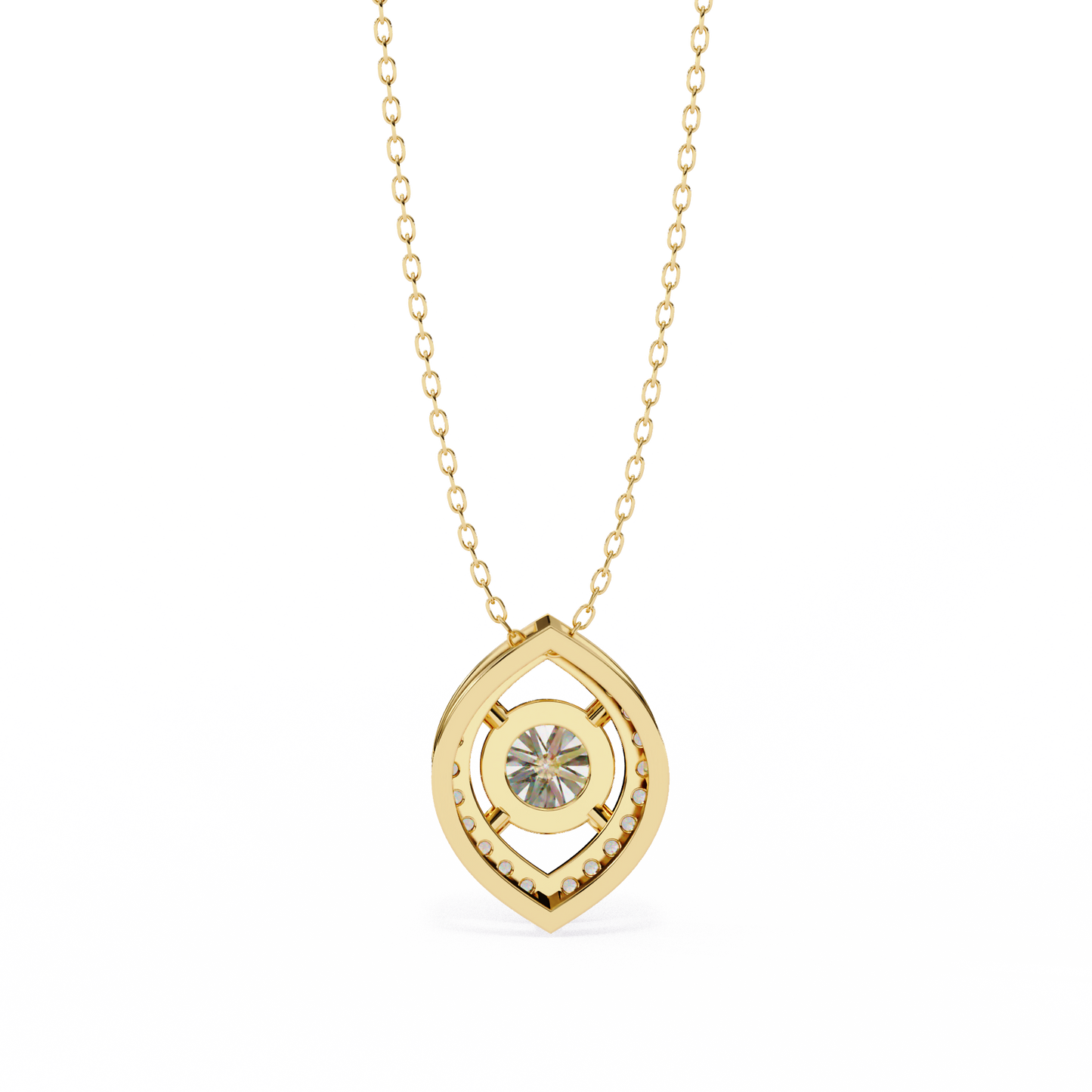 Orbital Halo Solitaire Pendant