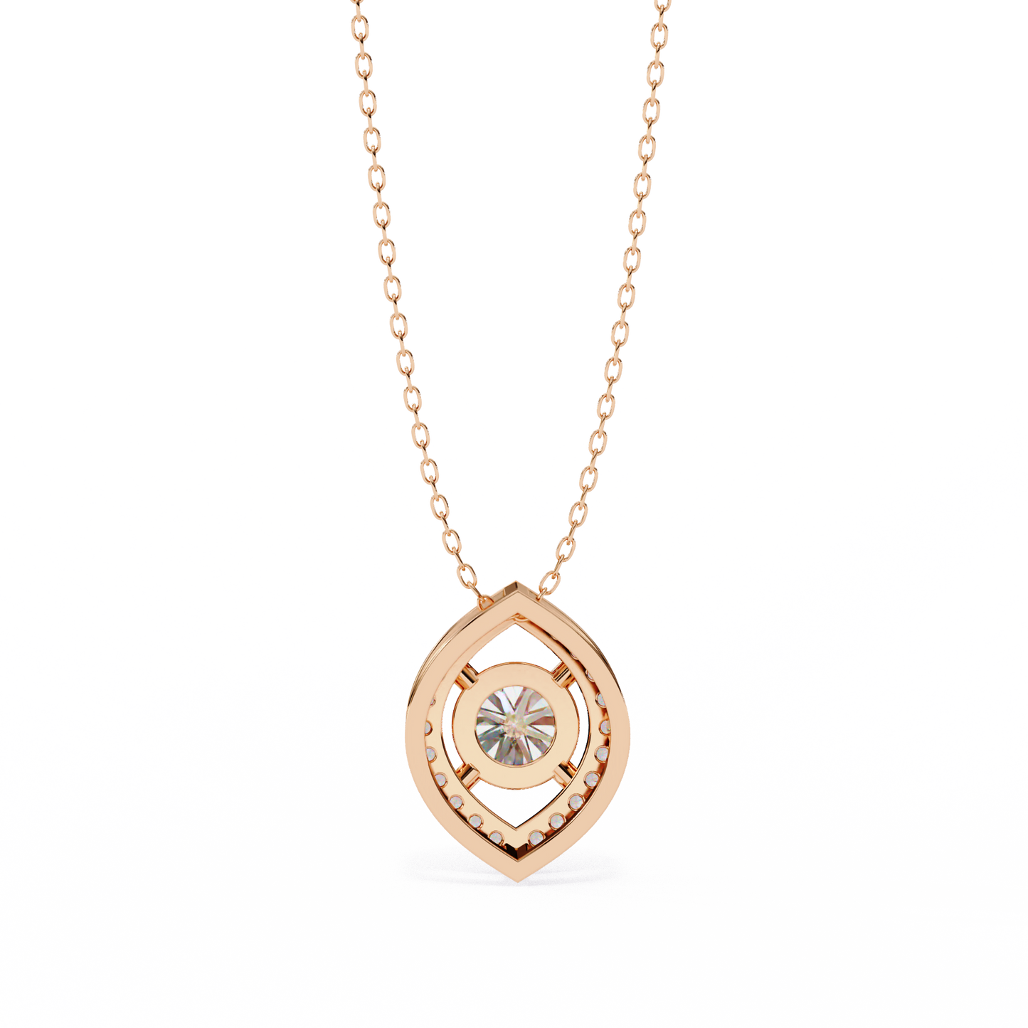 Orbital Halo Solitaire Pendant