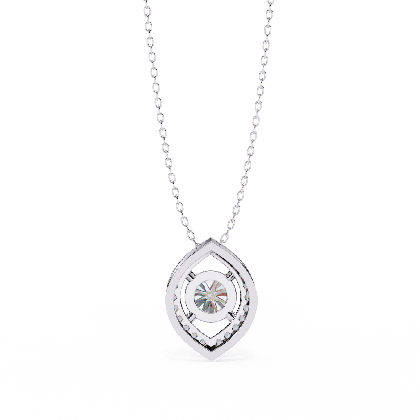 Orbital Halo Solitaire Pendant