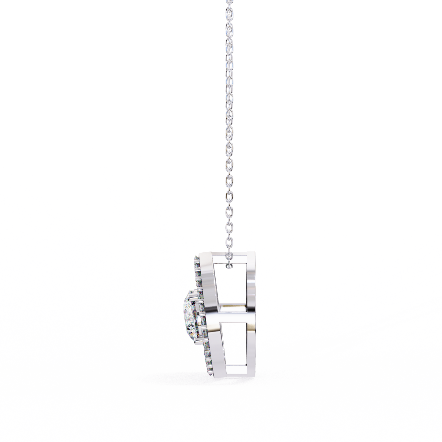 Orbital Halo Solitaire Pendant