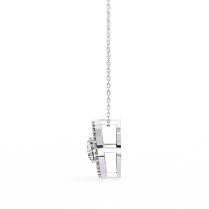 Orbital Halo Solitaire Pendant