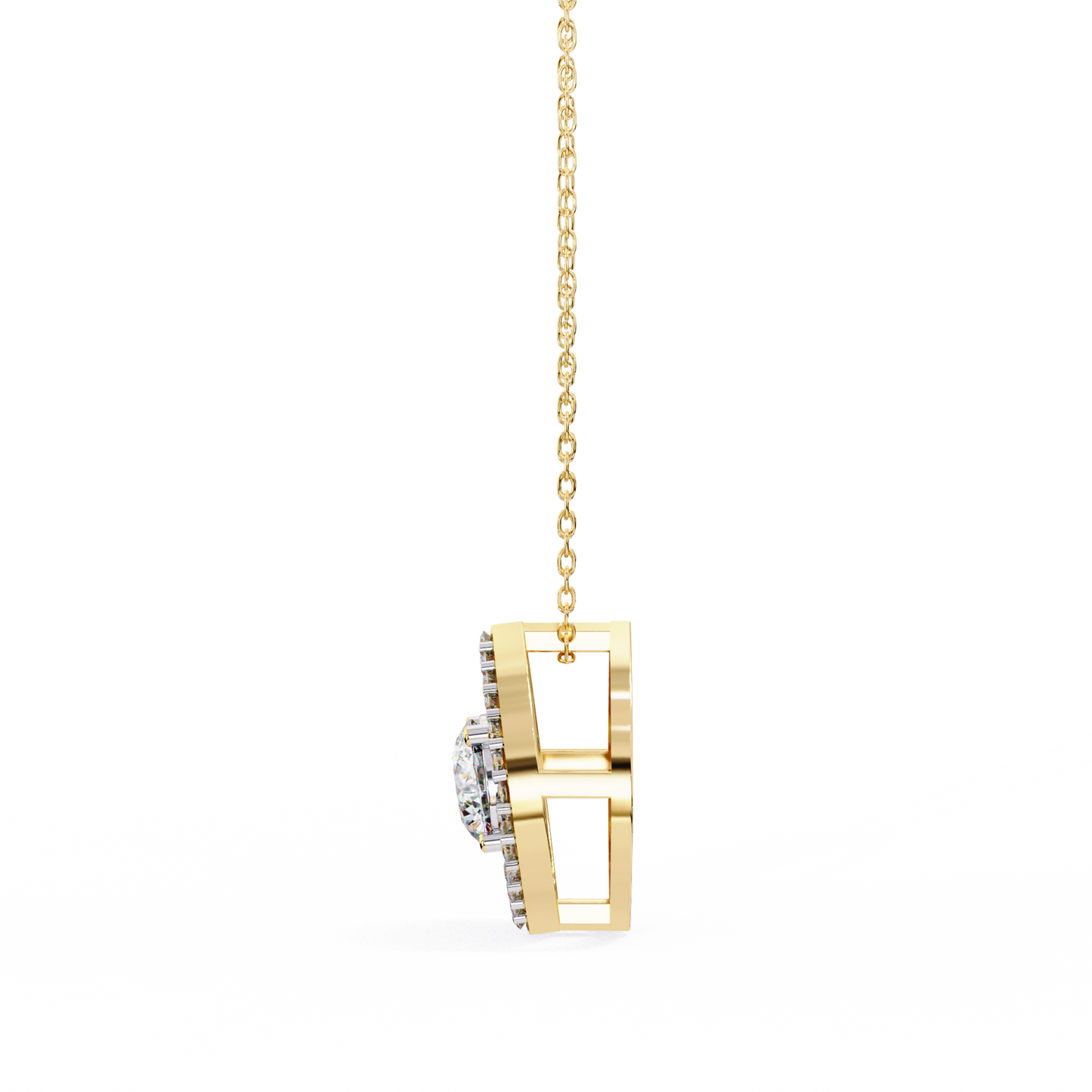 Orbital Halo Solitaire Pendant