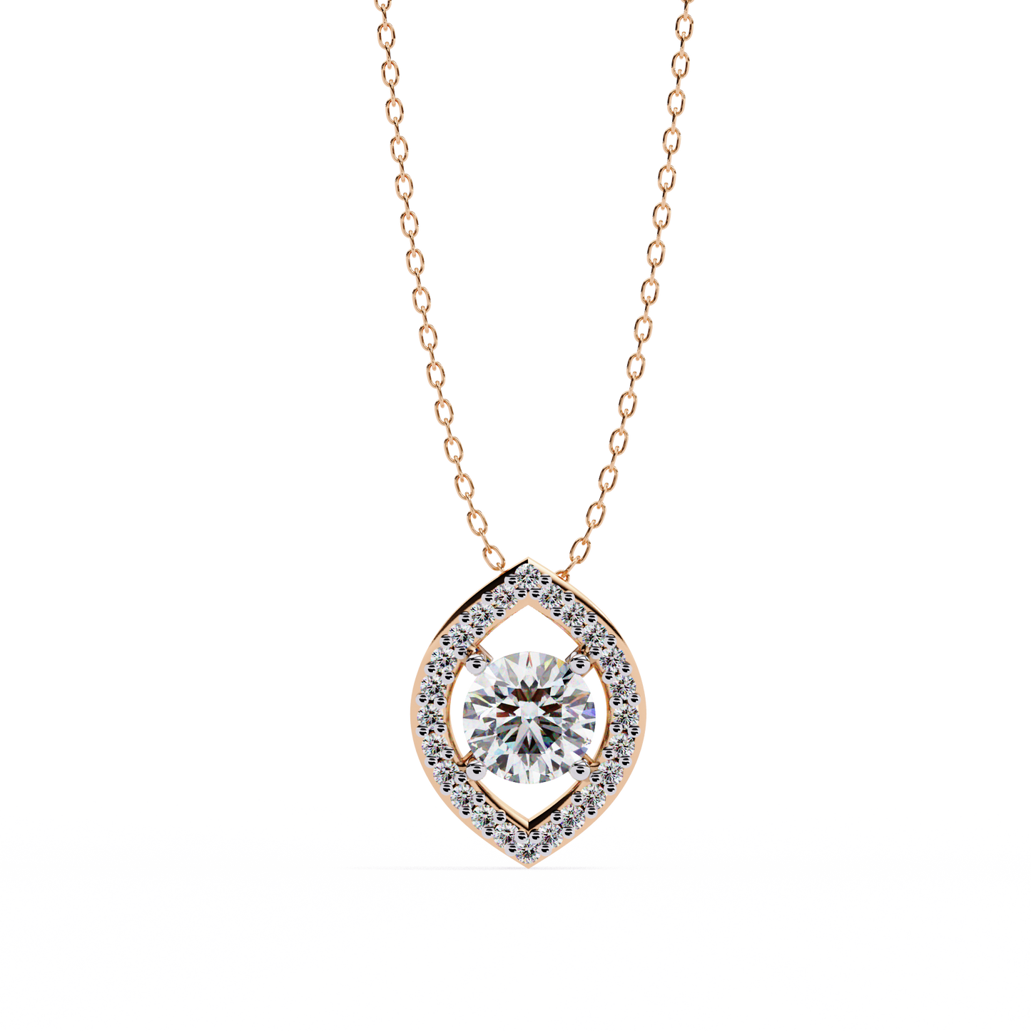 Orbital Halo Solitaire Pendant