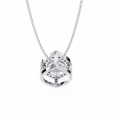 Orbital Halo Solitaire Pendant