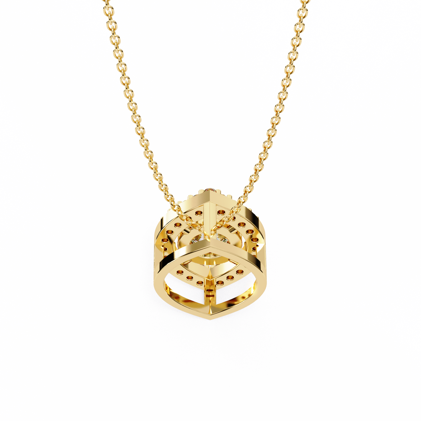 Orbital Halo Solitaire Pendant
