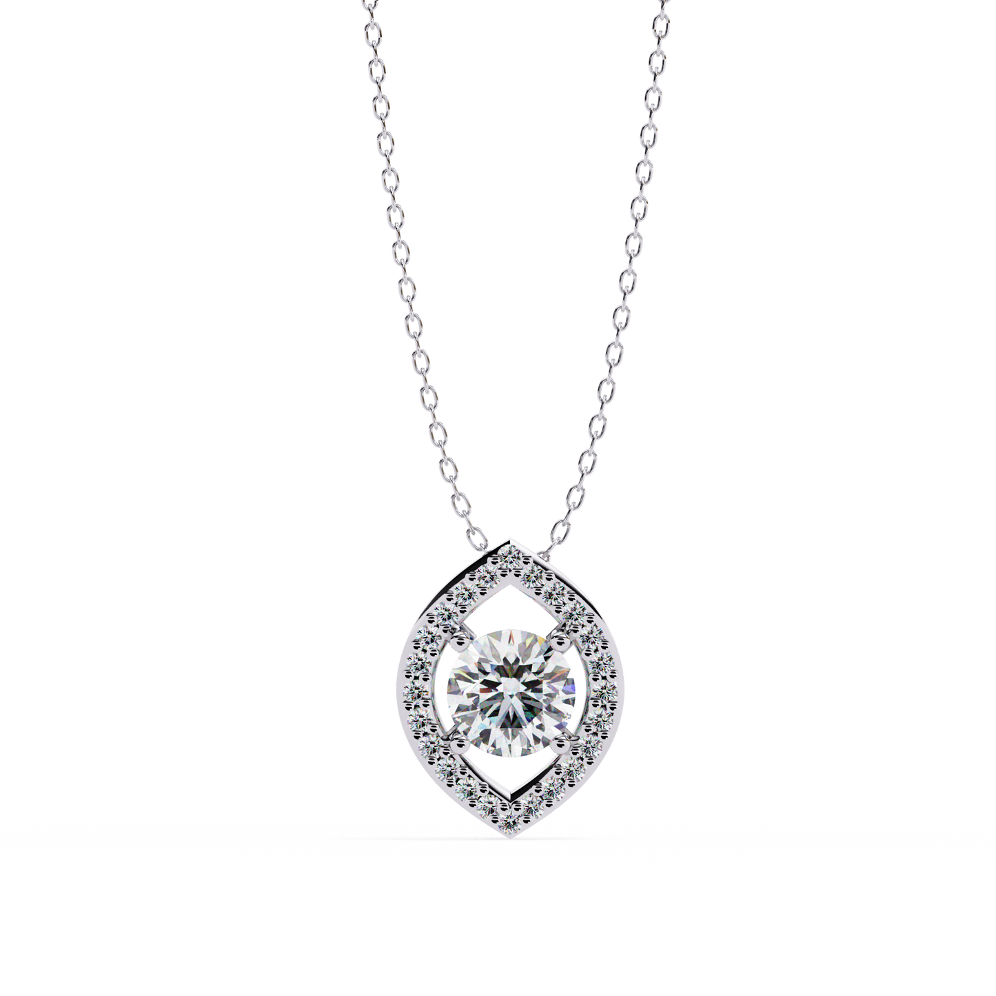 Orbital Halo Solitaire Pendant