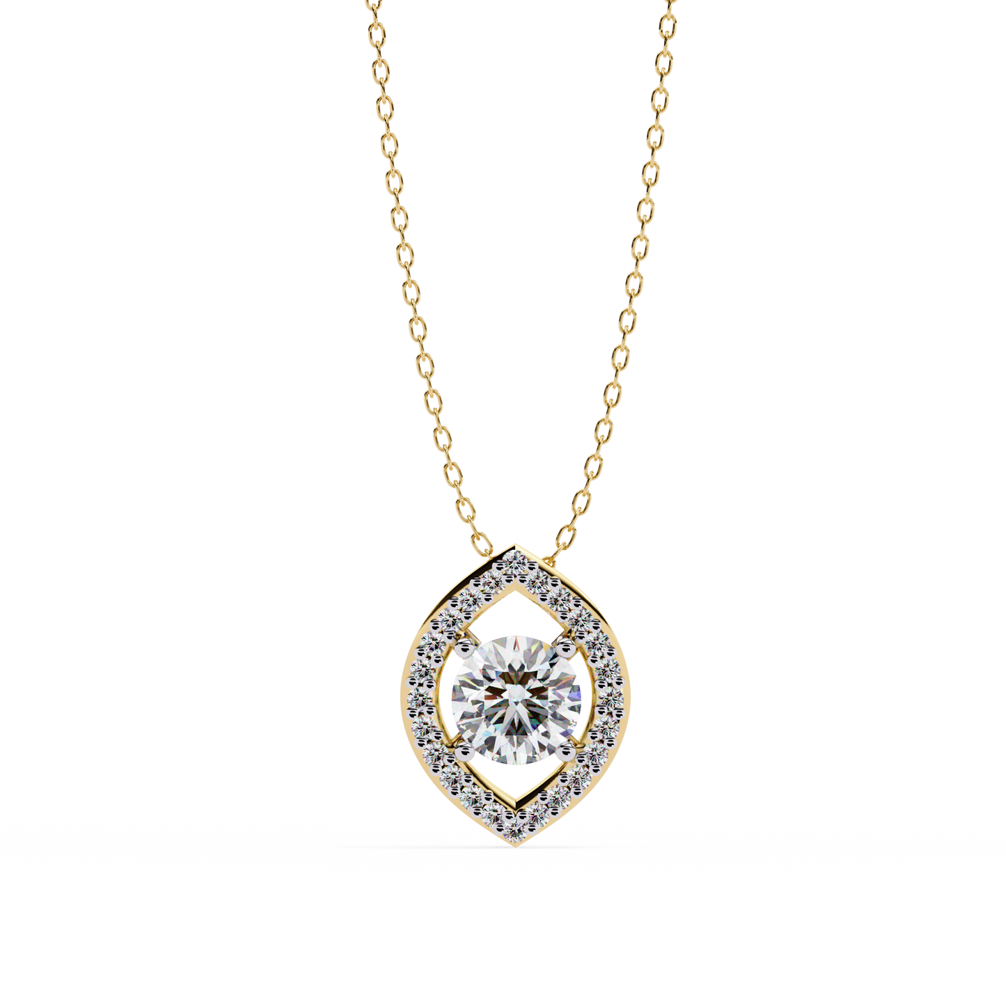 Orbital Halo Solitaire Pendant