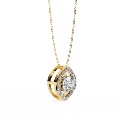 Orbital Halo Solitaire Pendant